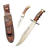 Muela Canguros Bowie Fixed Blade and Lockback Folder Brass, Wood Handles