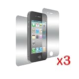 Produkt-Bild: Skque 3 x Vorder & 3 x R&uuml;ckseite Premium LCD Displayschutzfolie f&uuml;r Apple iphone 4, iphone 4G 4S Schutzfolie