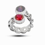 Customized Sterling Silver Couple's Name and Birthstone Ring-available in Size 4 to 14 -Ship in 3 to 4 Weeks