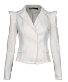 Womens Ladies Fashion Ponte Bold Shoulder Blazer Jacket 8 10 12 14 16