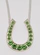 Large Rhinestone Horseshoe Necklace, Green