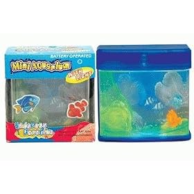 Battery Operated Desktop Miniature Mini Aquarium With Blue LED Lights And A Realistic Look... by WD