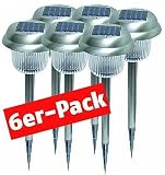 Solar-Gartenleuchten McShine \SPL-6P\, 6er Pack mit Erdspieß, Material: Edel-Sta