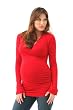 Ruched Side Cross Front Long Sleeve Rayon Knit Top