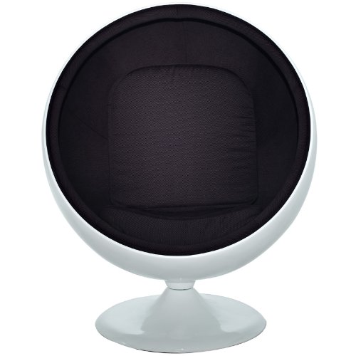 LexMod Eero Aarnio Style Ball Chair in Black