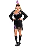 Plus Size Suede Dress Native American Indian Costume Traditional Beads Black Fringe Headpiece Adult Theatre Costumes
