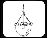 Mouse Pad with San Francisco, black and white, object, hooks, vessel, pot, ropes, hanging, article, California, artifact