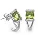 18k White Gold Peridot and Diamond Earrings