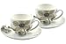 Churchill China Sanderson Etchings &amp; Roses, Milan Teacup &amp; Saucer Set of 2, Giftboxed