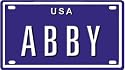 Abby USA mini metal embossed license plate name for bikes, tricycles, wagons, kids doors, golf carts, baby strollers, pedal cars. Over 400 names available. Type in "name" usa plate in search. Your name will show up.