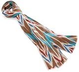 MIR Women's Oversize Ikat Printed Cashmere Wrap