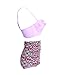 High Waist Floral Purple Bikini Strappy Push Up Underwire Bathing Suit PPTFB3