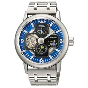 Orient Men Star Retro-Future Blue Dial Stainless Steel Bracelet YFH04001D. by Orient
