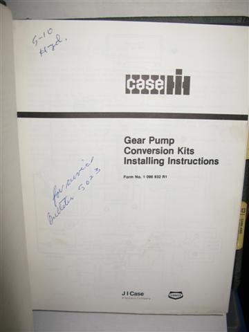 farm equipment service bulletins, gear pump conversion kits installing instructions