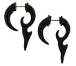 Black Acrylic Fake Expanders - 16G Ear Wire - 31MM x 47MM - Sold as a Pair