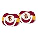 Florida State Seminoles (FSU) Garnet-Gold Striped 2-Pack Team Logo Pacifiers
