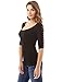 PattyBoutik Women's Crochet Lace Inset Elbow Sleeve Blouse