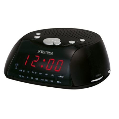 K&ouml;nig HAV-CR21 Uhrenradio (LC-Display, Sleep Timer, Snooze Funktion)  schwarz