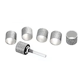 Premium-Grade 6-Piece 1 2 Diamond Sanding Drum and Rubber Mandrel Set for High-Speed... by Pro