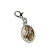 Graphics and More Brown Tabby Cat Eye Profile Antiqued Bracelet Pendant Zipper Pull Oval Charm with Lobster Clasp