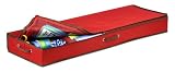 Honey-Can-Do SFT-01598 Wrapping Paper and Bow Storage Organizer, Holiday Red