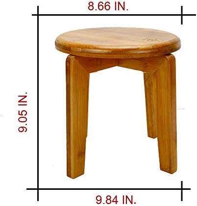 DWY Bamboo Round Stool/Bamboo Style Pearl Motif Chinese Stool/ Dining Chair for children/Can be assembled Chair