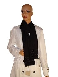 Authentic Burberry Black Wool Scarf w/ Charms