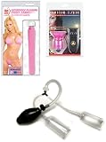 Adam & Eve Breast Pump and Pussy Pump and Waterproof Pink Pocket Rocket Sex Toy Kit - 3 Pack