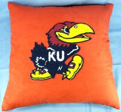 Kansas Jayhawks 16x16 Suede Cover Pillow