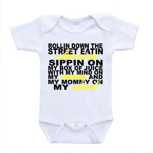 Rollin' Down the Street Eatin Cheerios Mommy on My Mind Onesie (24 Months)