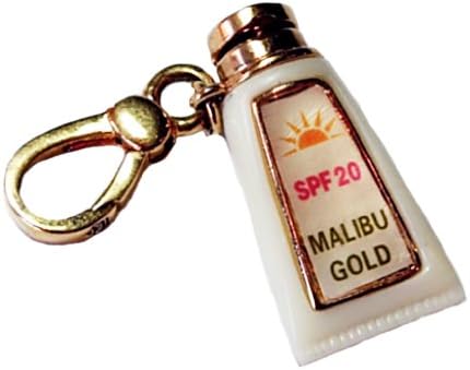 Juicy Couture - Malibu Sun Tan Lotion Bottle SPF 20 Surf Dive Ski - Pearl Shimmer - Gold Plated Charm