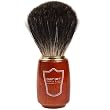 100% Black Badger Bristle Shave Brush with Genuine Schima Wood Handle and Free Brush Stand