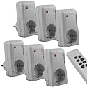 mumbi Funksteckdosen Set: 6 x Funksteckdose + 2 x Fernbedienung / Funkschalter Plug & Play - 1000 Watt - GS