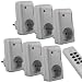 mumbi Funksteckdosen Set: 6 x Funksteckdose + 2 x Fernbedienung / Funkschalter Plug & Play - 1000 Watt - GS