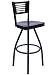 Espy Metal Frame Swivel Barstool w/ Mahogany Slotted Wood Back and Seat