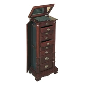 Powell Dark Cherry Jewelry Armoire