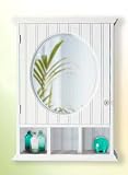 NEW ENGLAND - Mirrored Bathroom Wall Cabinet - White