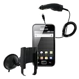 Kit In-Car Sat Nav Pack with Multisurface Suction Holder and Car Charger for Samsung Galaxy Ace