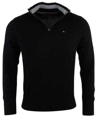 Tommy Hilfiger Mens Half-Zip Mock Neck Sweater