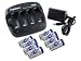 Combo: Tenergy TN268 Li-Ion Battery Charger + 8 pcs RCR123A 900mah Rechargeable Batteries