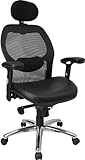 Super Mesh Chair With Mesh Back, Headrest And Italian Leather Seat [LF-W42- ....