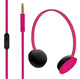 Hoomia U2NY-PINK On-Ear Stereo Headphone with Microphone, Pink