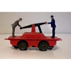 VINTAGE Lionel Train 6″ Hand Car with 2 Figures [each missing one arm] slight damage on handle, but usable. Metal Frame and Wheels with Plastic Body — as shown