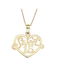 14k Gold Sweet 15 Quinceanera Necklace
