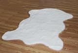 Faux Animal Skin Hide Rug 4'3 x 6'3 (WHITE)