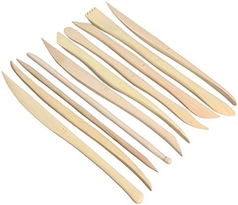 Newstylee 10pcs Wooden Clay Sculpture Knife Pottery Sharpen Modeling Tools Set