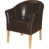 Tub Leather Chair Brown [Set of 2]