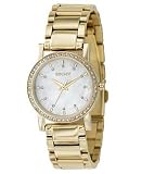 DKNY #NY4792 Women's Gold Tone Crystal Accented MOP Dial Watch