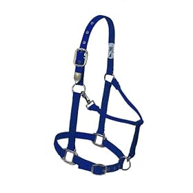 Adjustable Chin & Throat Snap Nylon Halter Blue
