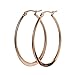 AmDxd Jewelry Titanium Stainless Steel Women's Fashion Hoop Earrings Circle Shape Rose Golden Width 29.8MM